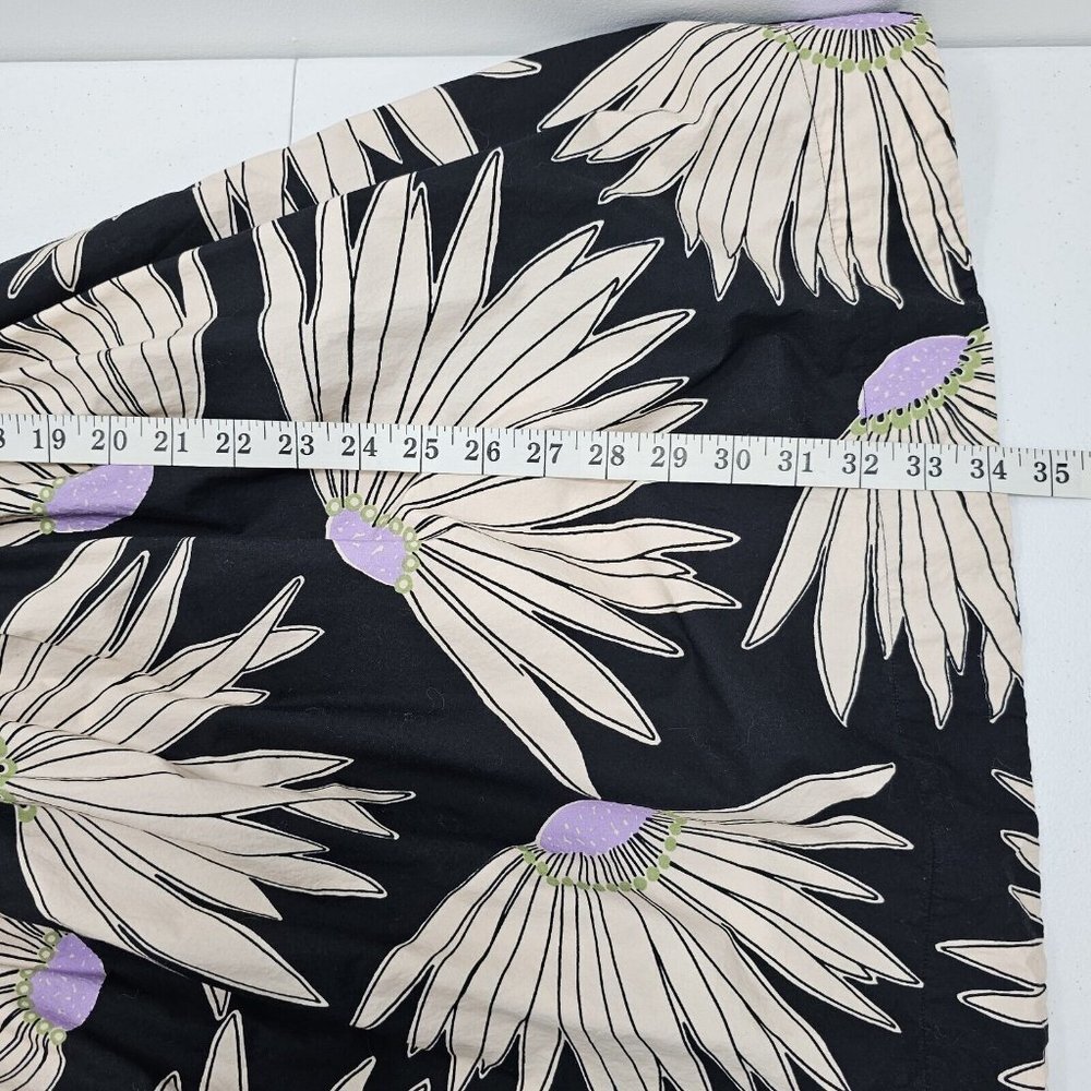 Kate Spade Falling Flower Dress Womens Small Black Cream Bloomcore Beachy Cotton - Picture 10 of 12